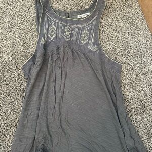 Gray Patterned Sleeveless Top